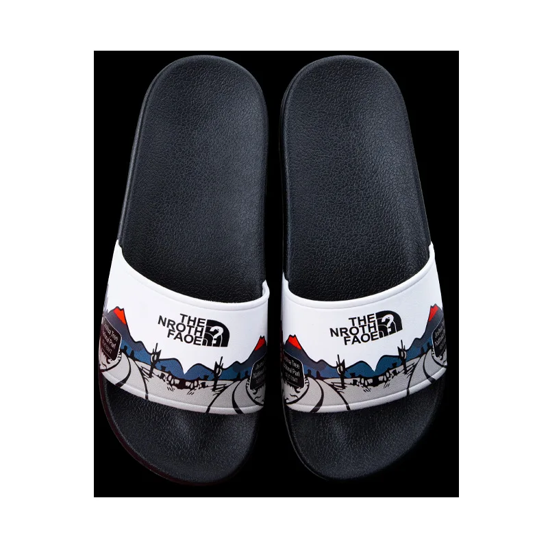 OEM Custom Logo Black Slides Footwear Sandal PVC Slippers Printing PVC Slide Sandal for women and men