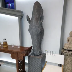 Decorative large size stone carved granite horse head sculpture