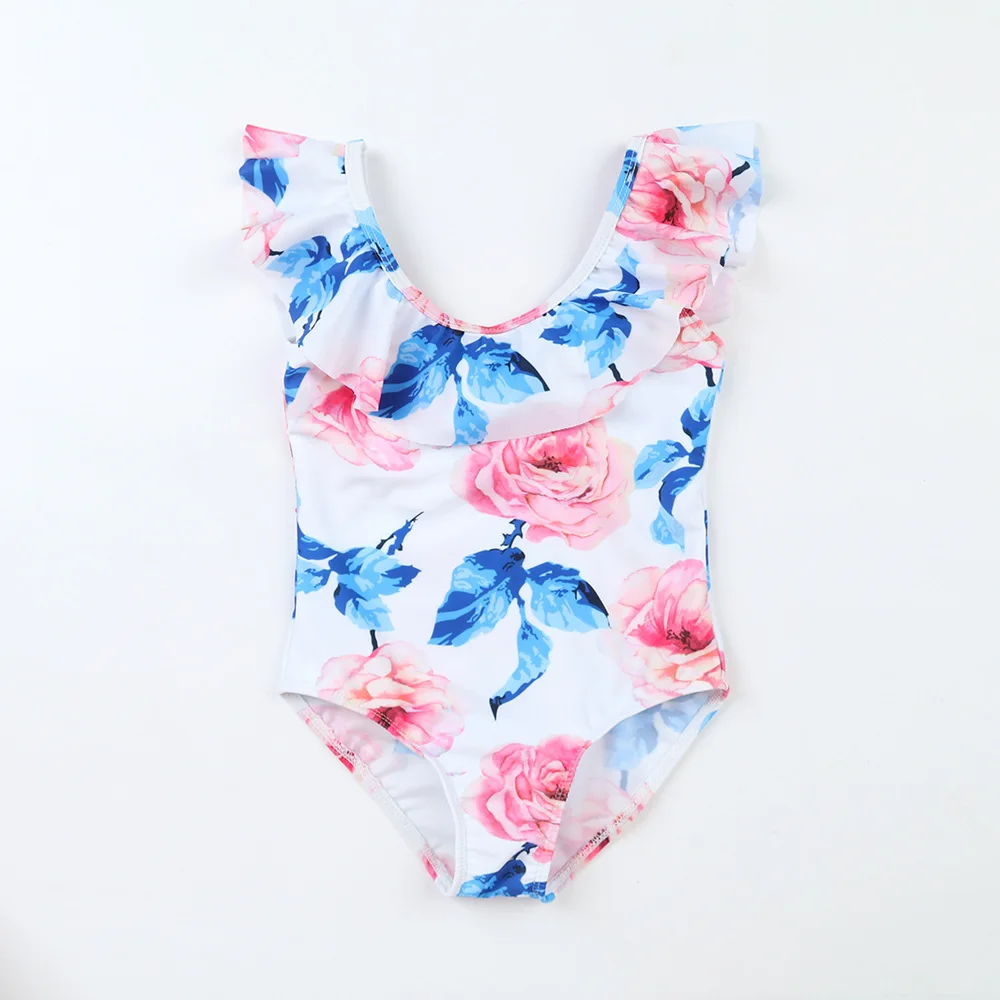 Kids swimwear cartoon cat cute print girls swimsuit kawaii one piece beachwear bathing suit high cut monokini for children