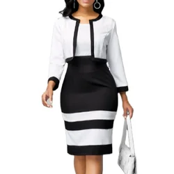 Ready to Ship Fall Office Ladies Dress And Coat Business Two Piece Set Women Pencil Career Dresses