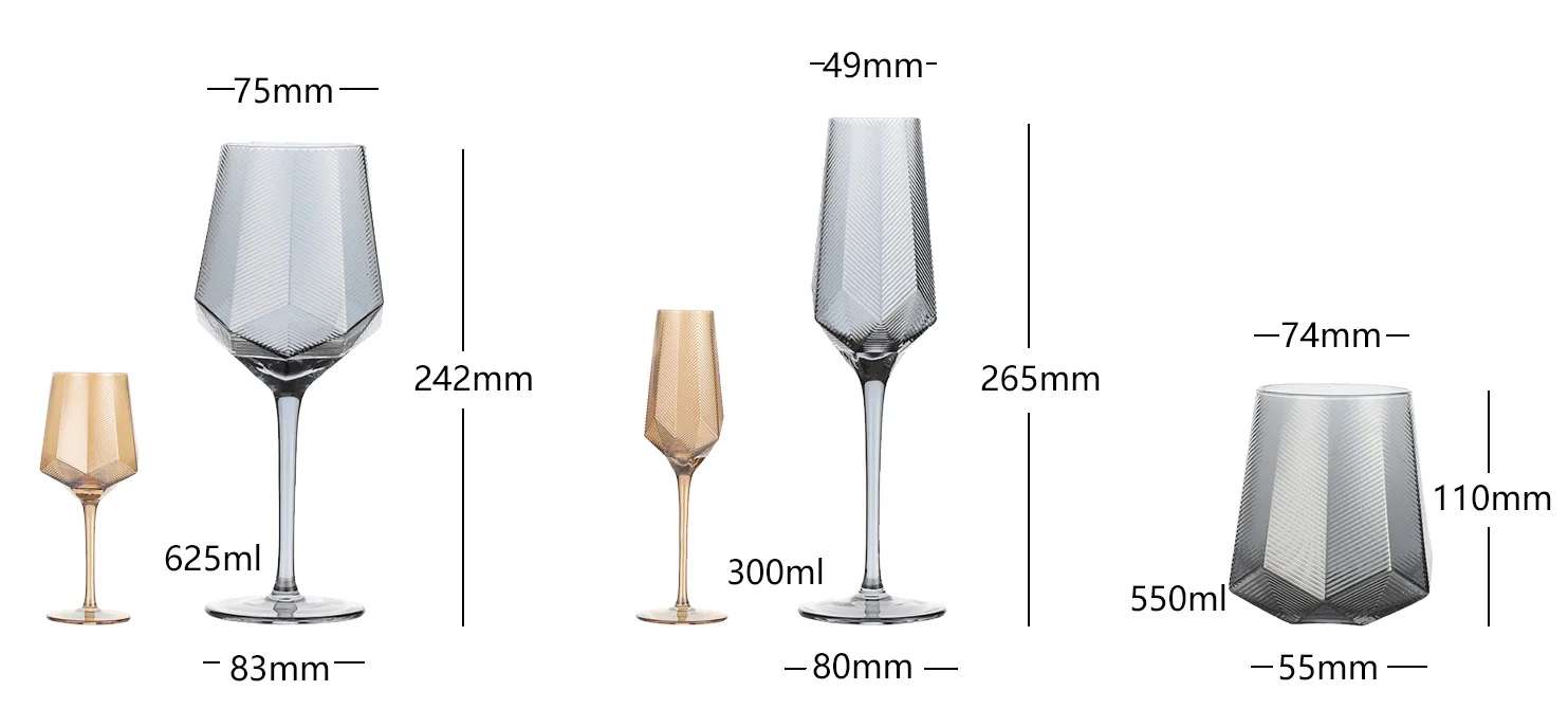 The newest embossed wine glass drinking water set glassware