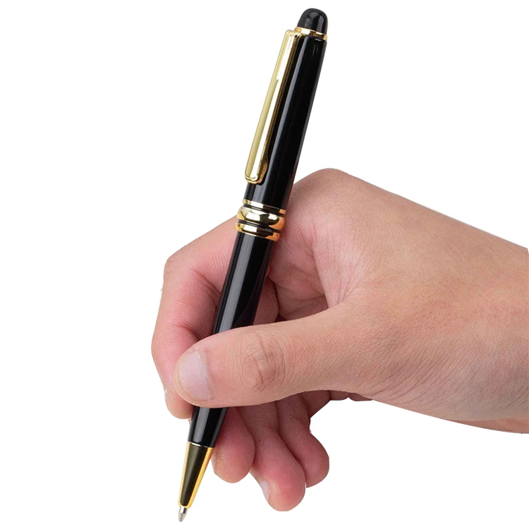 14.3*1cm Custom Promotional Logo All-steel Metal Rotating Pen Metal Ballpoint Pen Business Ballpoint Cheap Logo Pen with Clip