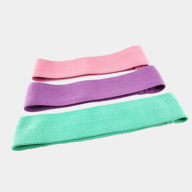 Hot selling durable custom logo elastic exercise fabric workout yoga hip fitness booty resistance bands