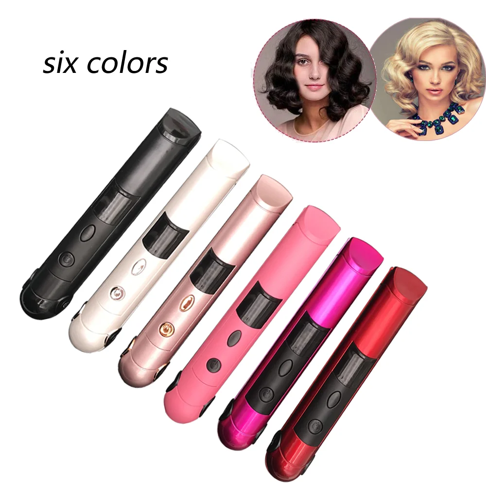 Portable Mini wireless flat iron rechargeable cordless hair straightener travel