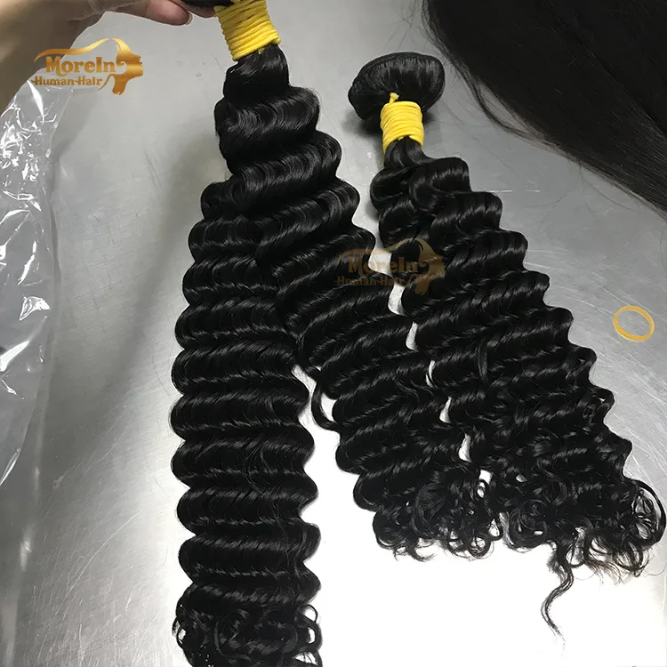 Raw Virgin Malaysian Hair,100 Human Malaysian Cuticle Aligned Virgin Hair Dubai,Mink deep wave bundles with closure