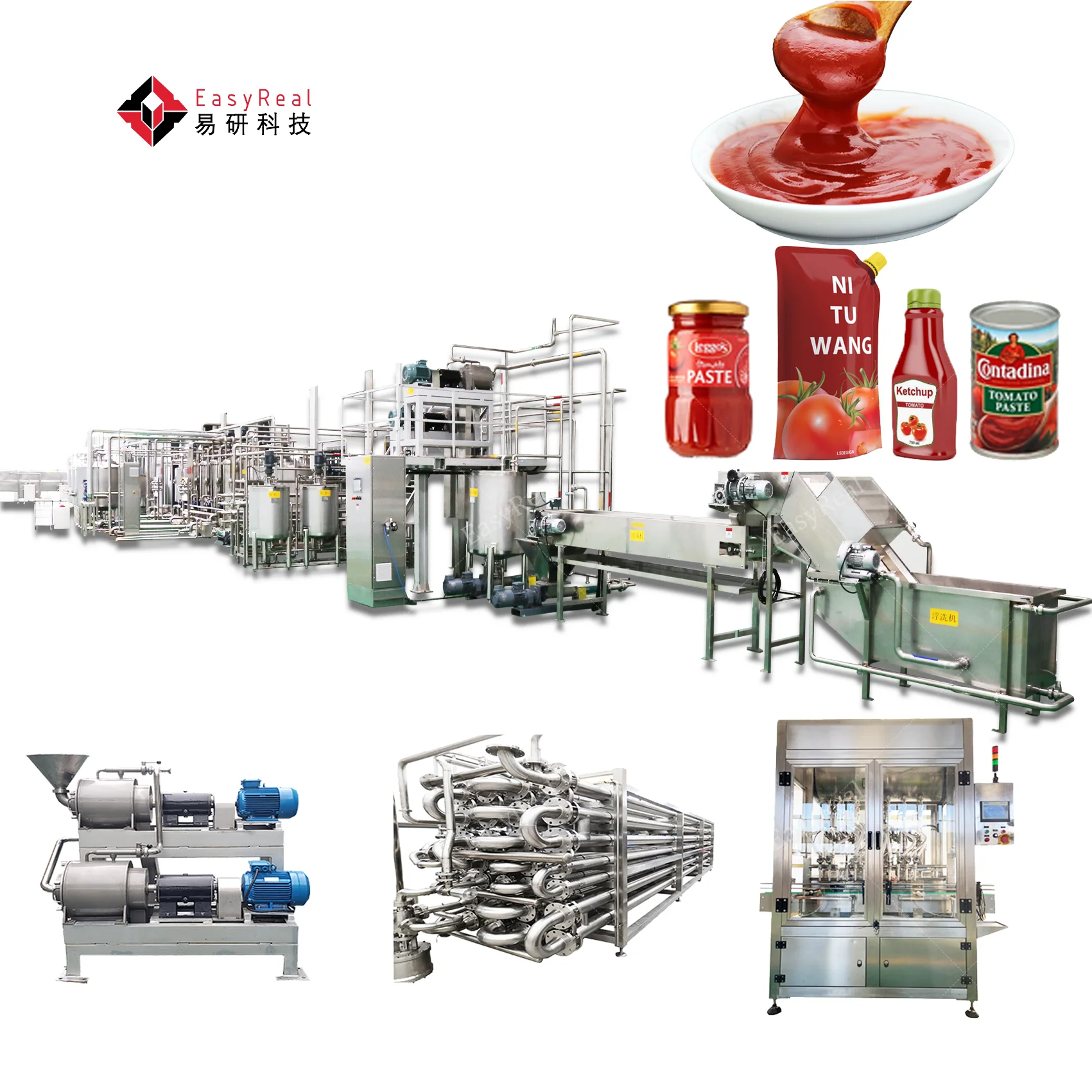 Tomato Concentrated Paste Ketchup Sauce Making Equipment Machine Processing Plant Price in Turnkey Seller for Sale