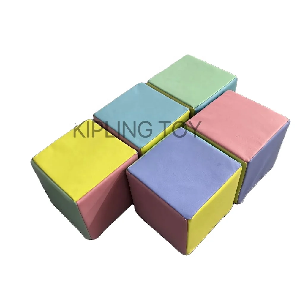Promotion price foam blocks for softplay equipment PVC cover kids indoor soft play foam sponge cube building blocks
