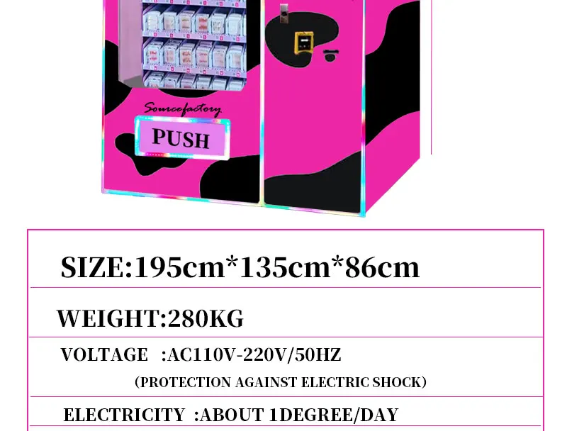 21.5 inches, beauty vending machine