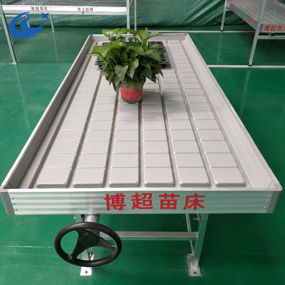Hydroponic Flood Tray With Rolling Bench