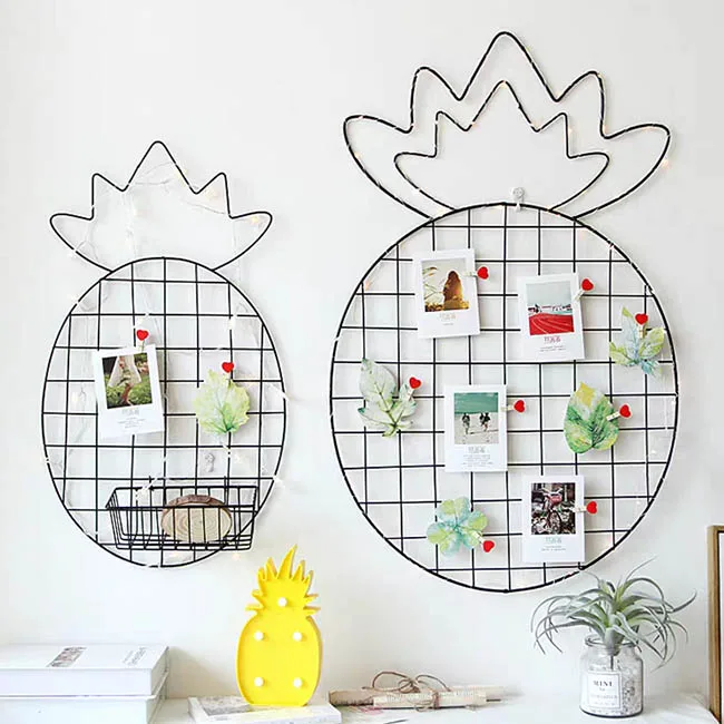 Home Decor Grid Photo Wall Decorative Iron Rack Clip Photograph Wall Hanging Picture Wire Wall Grid for Home Decoration