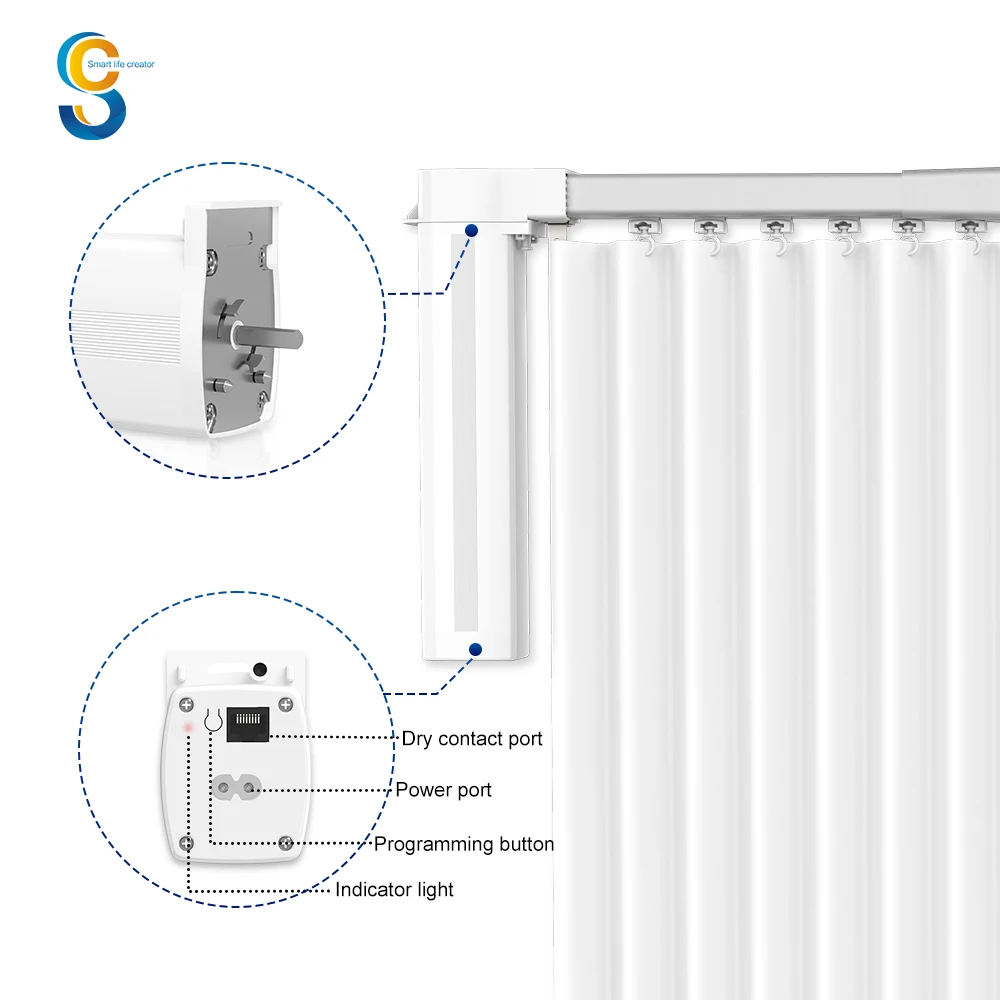 Dc 100v-240v Remote Dry Contact Curtain Motor Motorized Smart 12v Home PE Set Aluminum Alloy Kitchen Tools & Gadgets