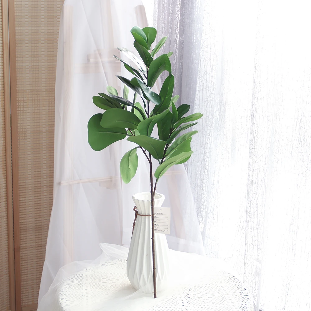 Transworld New Arrival Artificial Plants Greenery Cheap Plastic Plants Artificial Long banya leaves spray w/3 branches