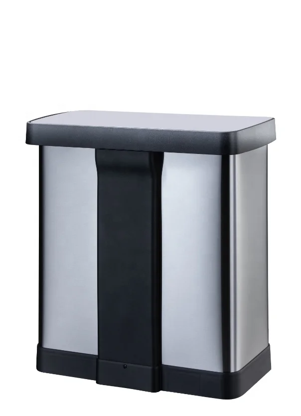 16 Gallon Stainless Steel Pedal Bin Foot Pedal Trash Bin Recycling Trash Can For Home