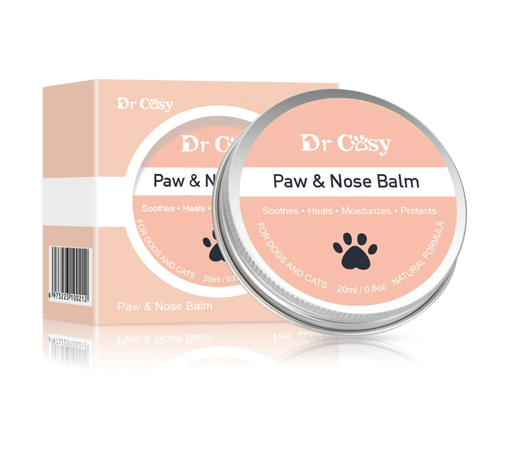 natural anti dry nose and cracked paw heals soothes paw and nose balm for dogs and cats