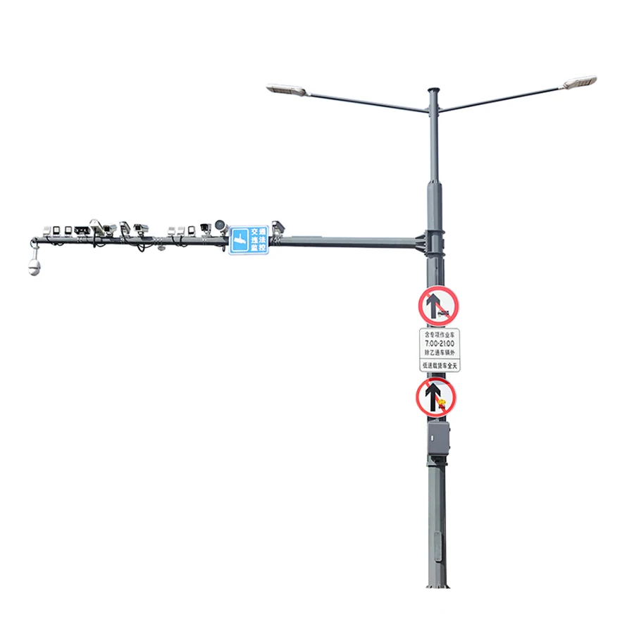 FuTao Traffic Light Pole With Safety Sign Hot Selling 5-15M Single And Double Arm Traffic Camera Steel Pole
