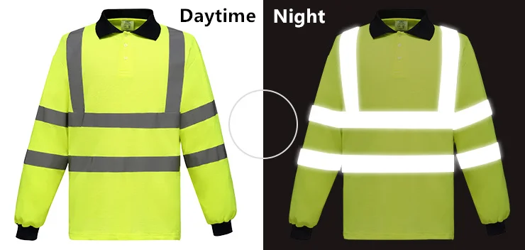 WEJUMP High Visibility polo workwear safety reflective working traffic jacket Construction Security safety clothing