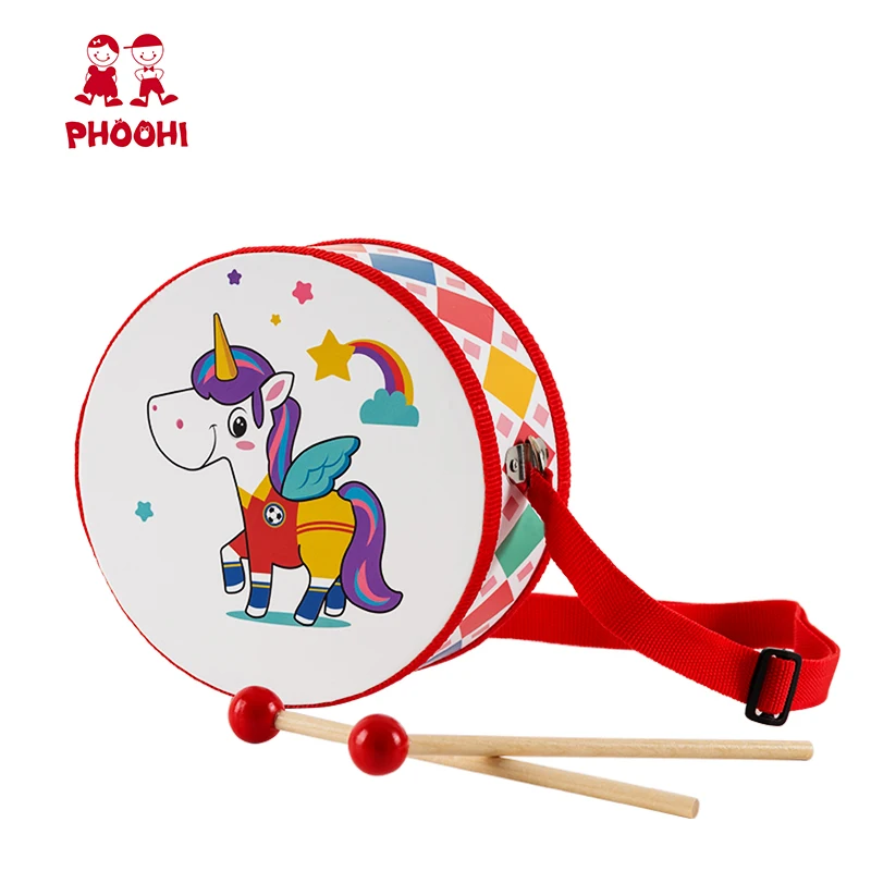 Новое поступление, набор музыкальных инструментов, детские развивающие деревянные барабанные игрушки в виде единорога