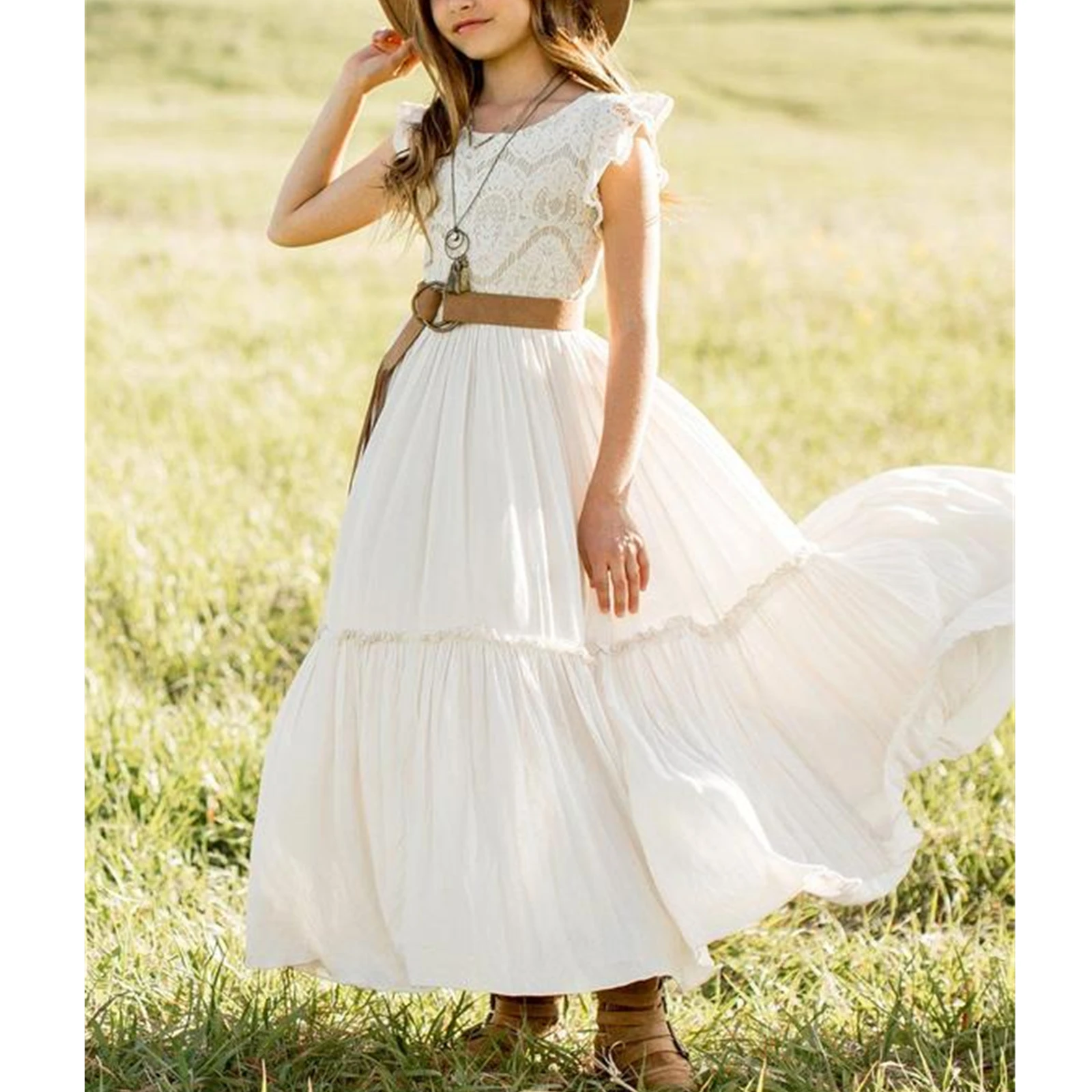 Оптовая продажа детской одежды на заказ летняя детская одежда от поставщика дизайнерская для девочек платье кружевное