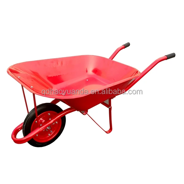 CHINA Cheap Price Wheelbarrow with Solid Wheel Construction Wheel Barrow 150kg Load Capacity 65L Barrow Instruction Garden Farm