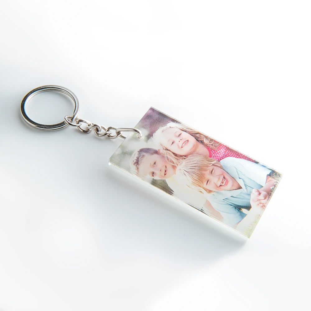 Trending Photo Laser Cut Plastic Diy Design Customized  Clear Printed Anime Glitter Keychain Acrylic Charm Custom