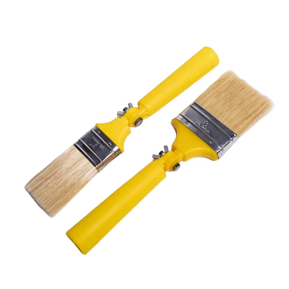 white bristle paint brush with 360 DEGREE PP flexible  adjustable handle