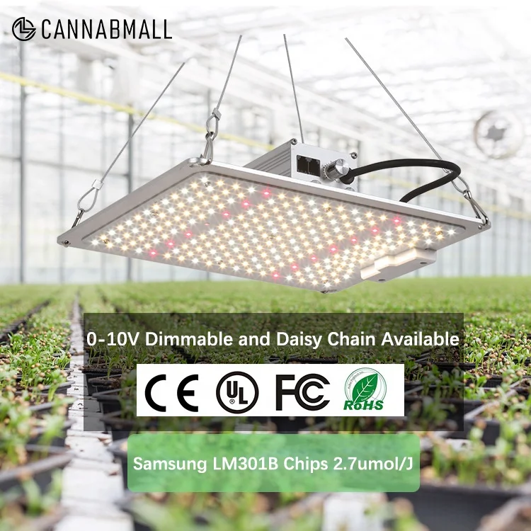 ETL/CE/ROHS/FCC 100W LED Grow Light full spectrum 2.7umol/J 0-10V Chain Daisy Dimmable With LM301b Chips  and China Brand Driver