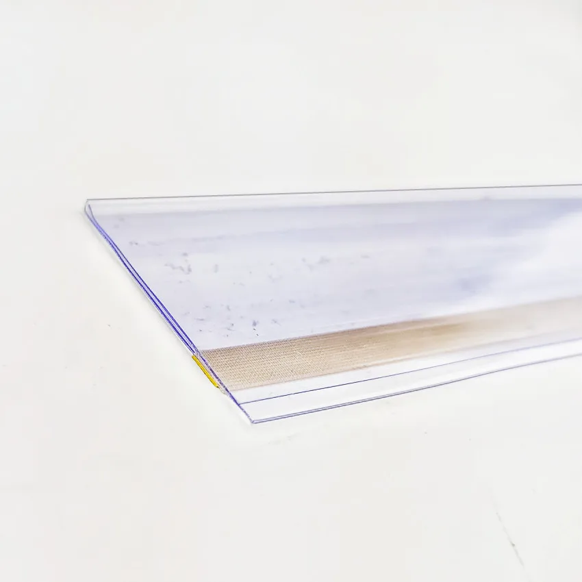 15x8cm Plastic Shelf Rack Data Strips Price Tag Rail Talker PVC Clip Holder Sign Label Display with Adhesive Tape