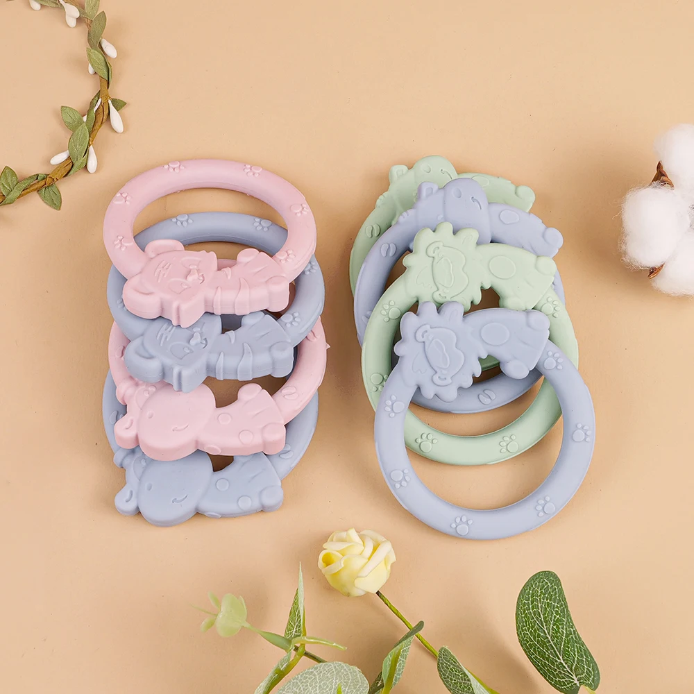 OEM ODM Cute Animal BPA Free Food Grade Silicone Pendant Boy Girl Teething Toys Baby Teether Products China Wholesale Teether