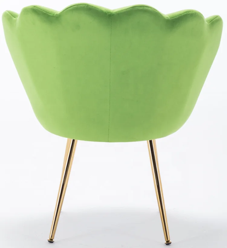 Lotus flower shape Green golden leisure chair
