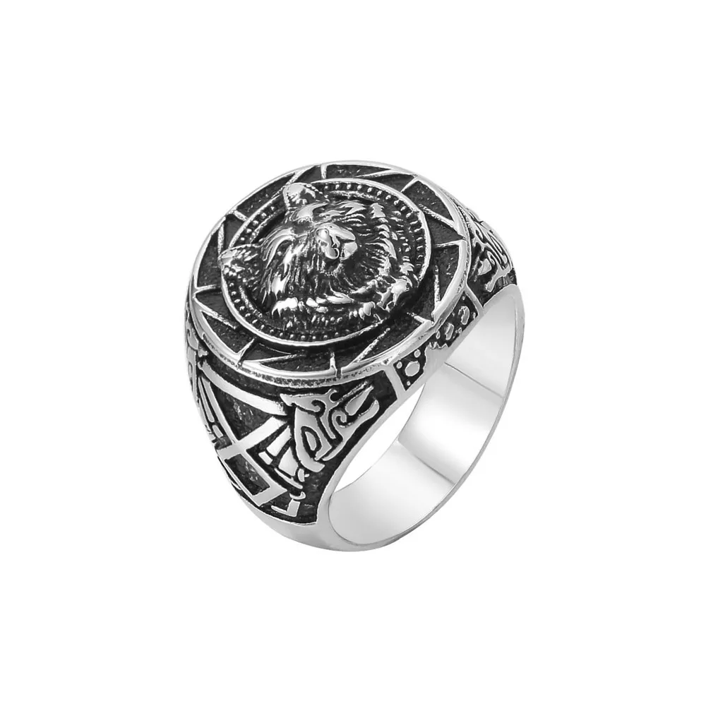 316 Viking Men Celtic Wolf Head Ring Pirate Compass Norse Package Men Stainless Steel Ring