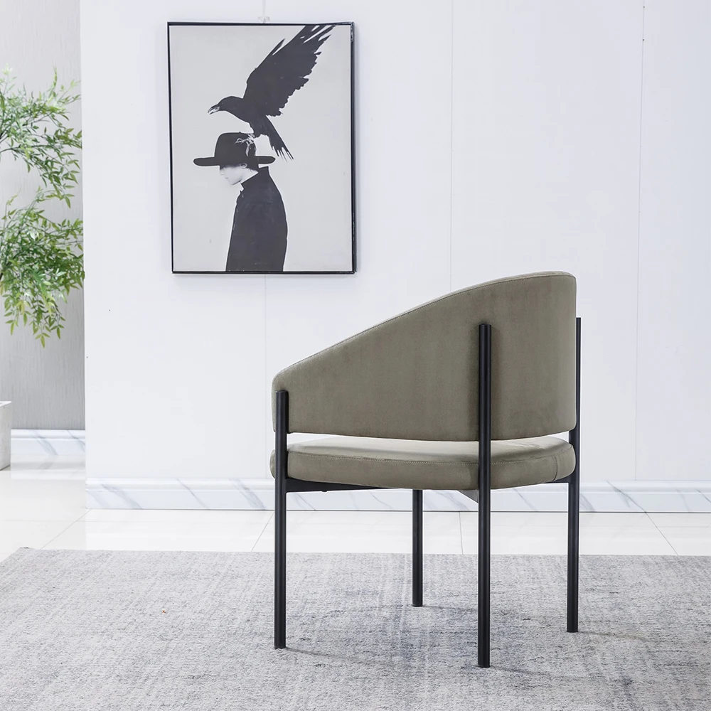 Home Furniture Nordic Luxury Modern Design Upholstered Soft green Fabric Velvet Restaurant Dining Room Chairs For Restaurant