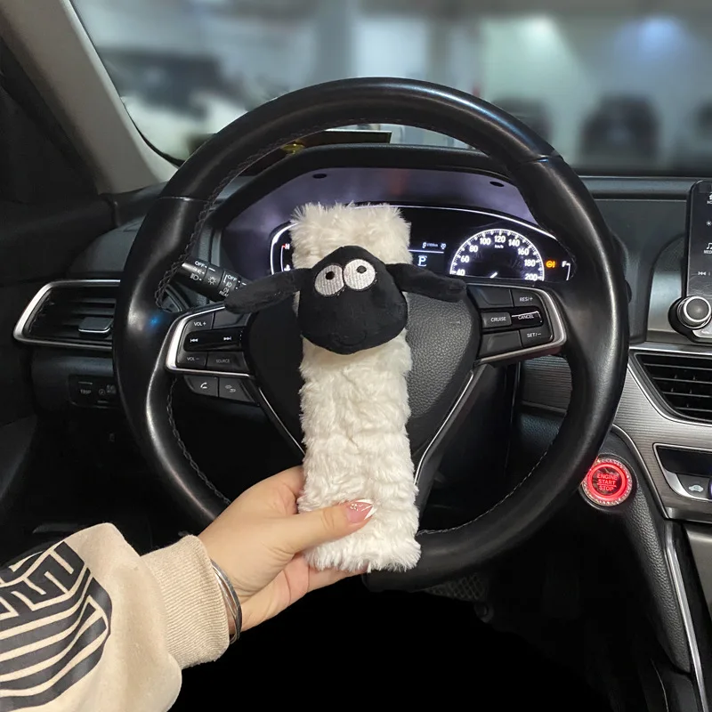 Cute Sheep Car Tissue Holder Paper Napkin Hanging On Car Sun Visor Back Seat Tissue Bag Box White Car Tissue Holder