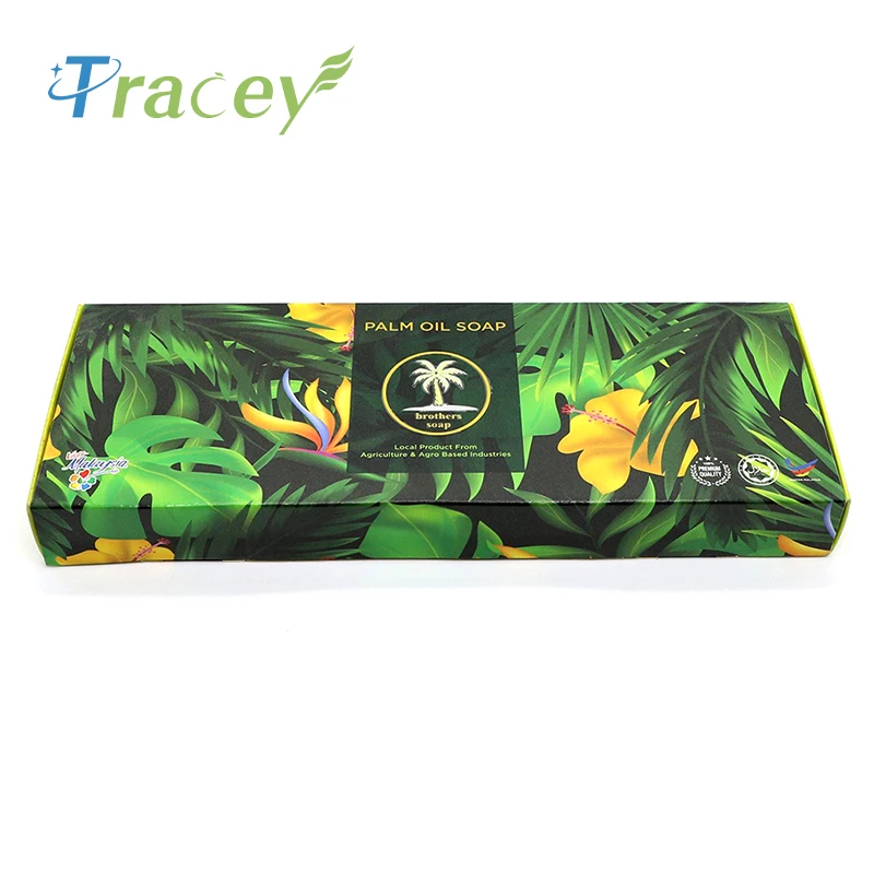 Malaysia Cardboard 3pcs Palm Oil Soap Natural Soap Bars Bath Body Gift Pack Cartoon Shape Soap For Home