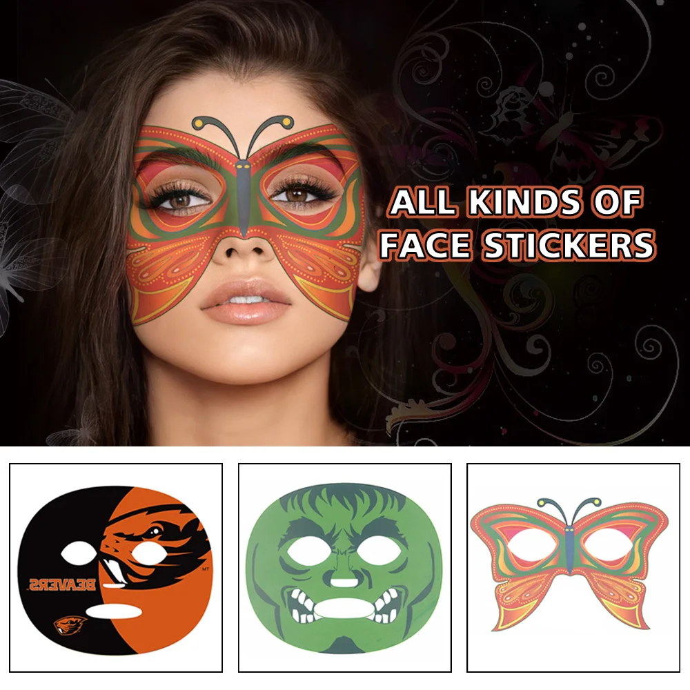 Customized hot  face tattoo flag color tattoo stickers non-toxic and safe to fit the skin