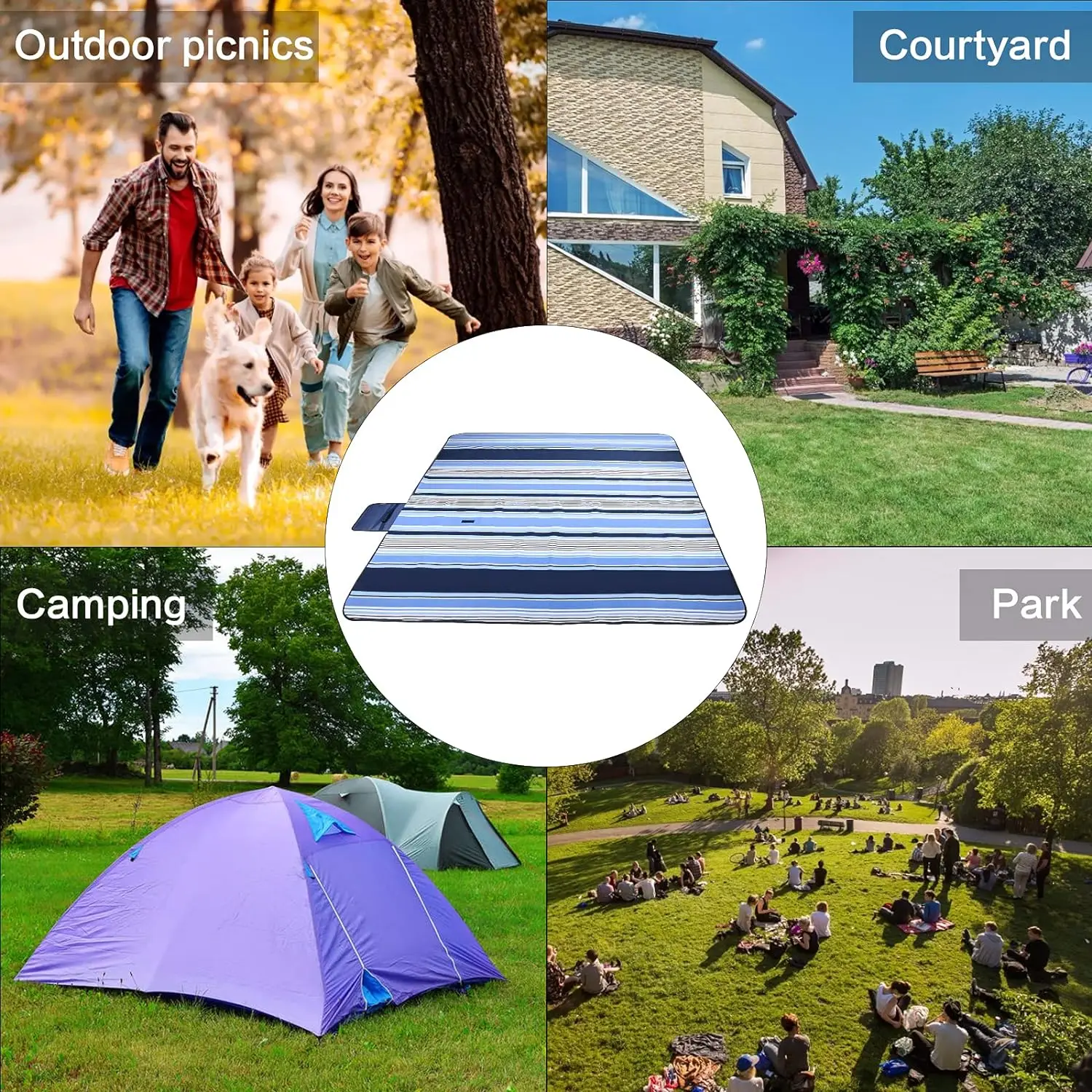 Extra Large Waterproof Picnic Mat Sand Proof Beach Travel Camping Blanket