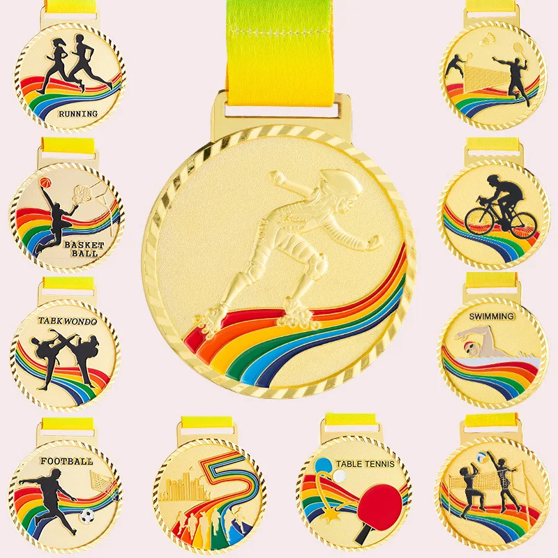 Medal Manufacturer Wholesale Custom Sublimation Blank Metal Gold Award Trophies and Medals Sports Custom Karate Taekwondo Medals