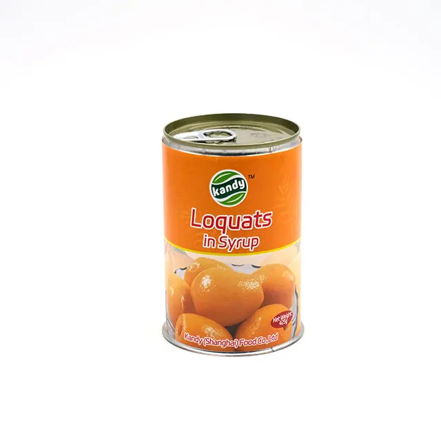 7113# Wholesale Food Grade Recyclable 425g Empty Metal Tin Can for Food Canned Food Loquats in Syrup