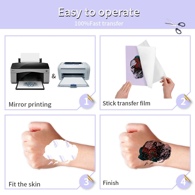 Winner Transfer Printable CE certificationTemporary Tatoo Sticker tatoo transfer paper for bodys