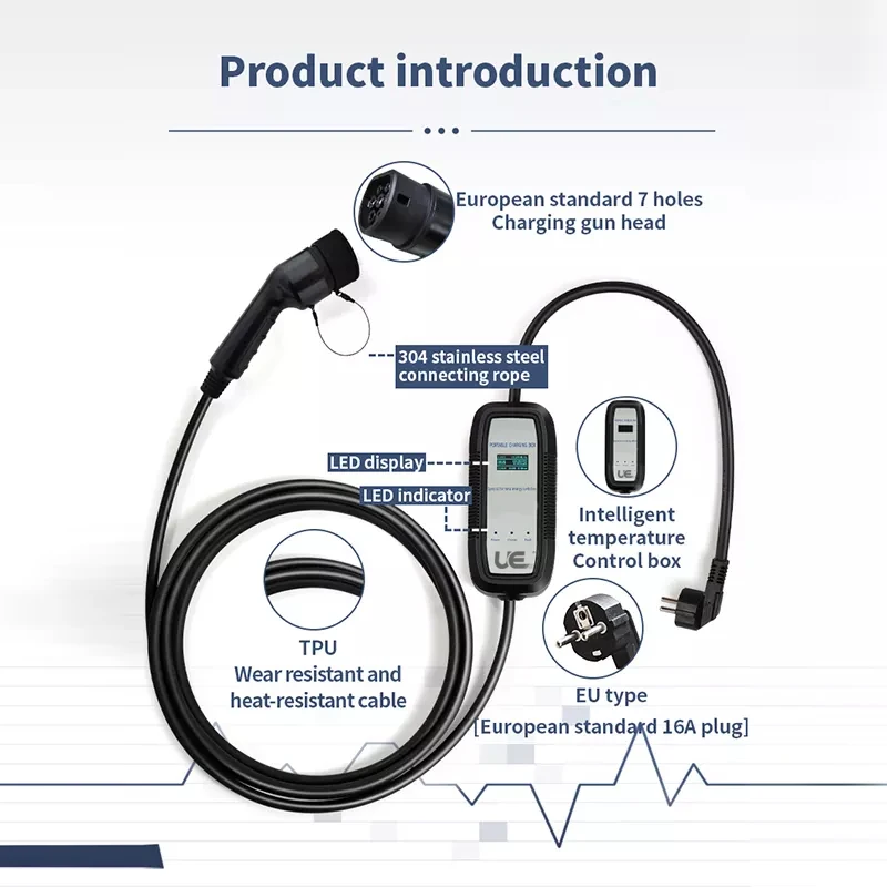 UE3.5kw AC EV Charger with Type 2 / Type 1/ GB/T wall-mounted smart evse ev charger for electric car charging