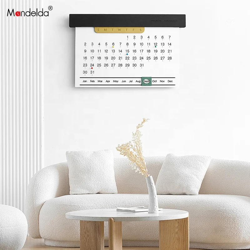 Mandelda New Developed Creative Calendar For Home Decor,Wooden Wall Art Can Hang DIY For Gift Modern Minimalist Sale Calendar