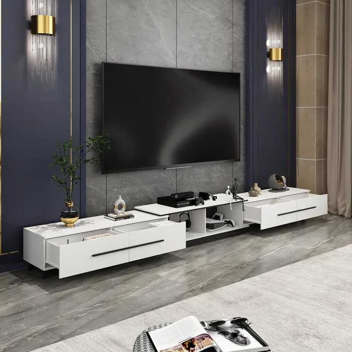 TV stand with LED strip  Modern shape-shifting entertainment center Game TV