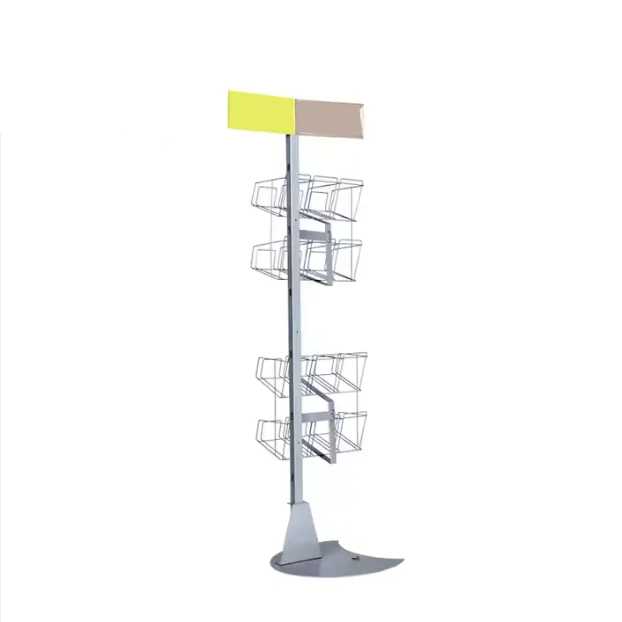 Custom Retail Store calendar brochure holder stand comic book greeting card metal wire display rack