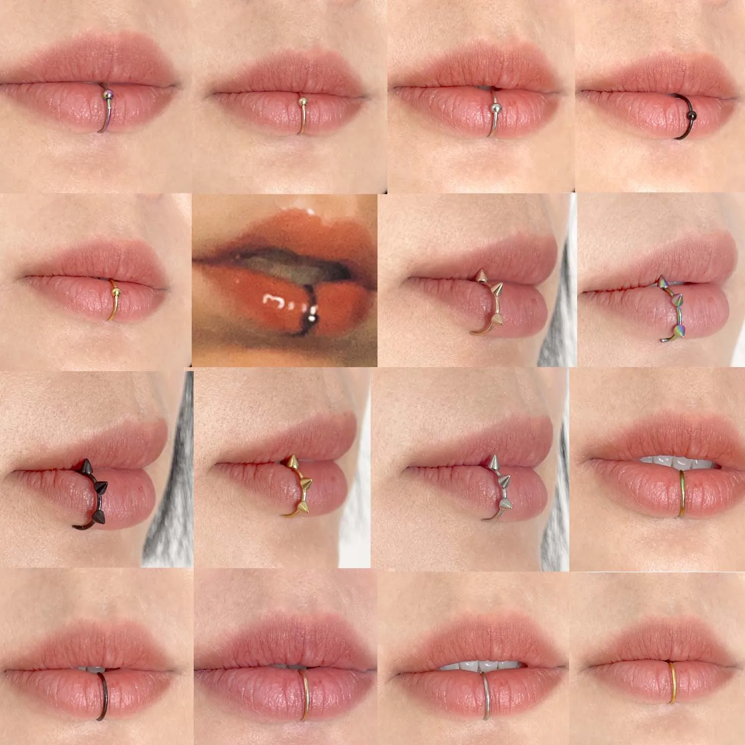 1Pc Stainless Steel Fake Nose Ring Women Body Jewelry Non-Pierced Hoops Septum Rings C-shaped Clip Lip Ring