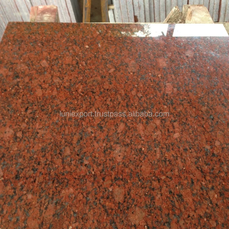 Polished Gem Red Granite Slab For Flooring Thickness Top Quality Utilized For The Interior And Exterior Decoration Purposes