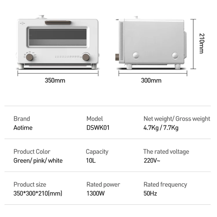 2021 новый дизайн паровой тостер из нержавеющей стали объемом 10 л мини-духовка в зеленом цвете