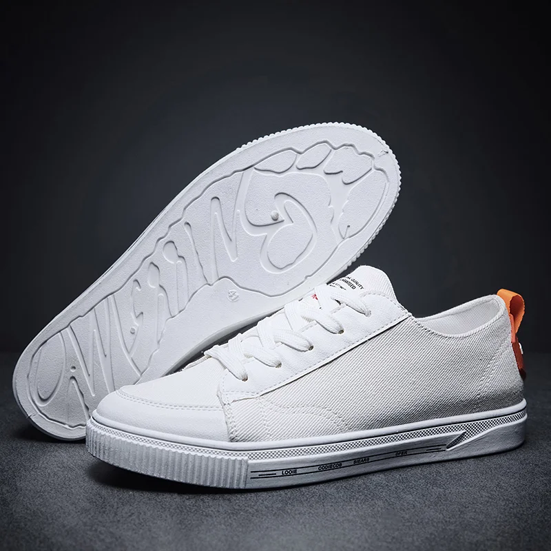 Оптовая продажа, Нескользящие шикарные повседневные белые парусиновые туфли на плоской подошве, модные ретро туфли