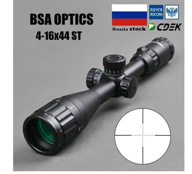  Оптический прицел St тактический оптический зеленый красный 4-16x44 для охотничьей винтовки снайпера страйкбола пневматического
