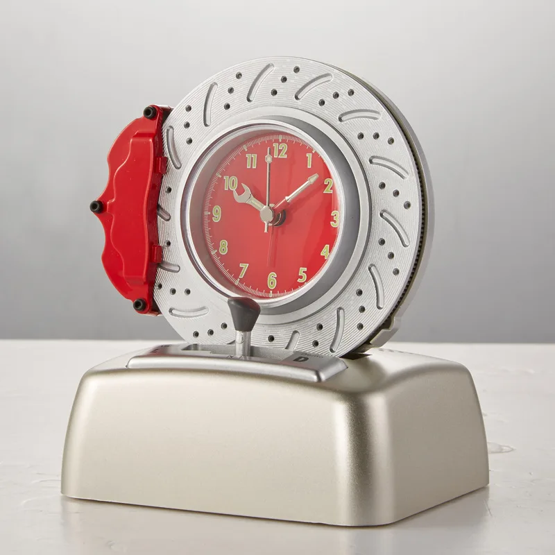Wholesale art gift Brake Discs rotating alarm clock stock bedside wake up light home alarm clock