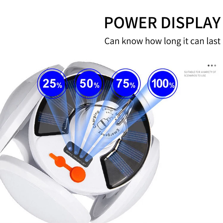 Solar charging four-leaf folding Camping lamp Tent Emergency lighting rechargeable bulb lamp