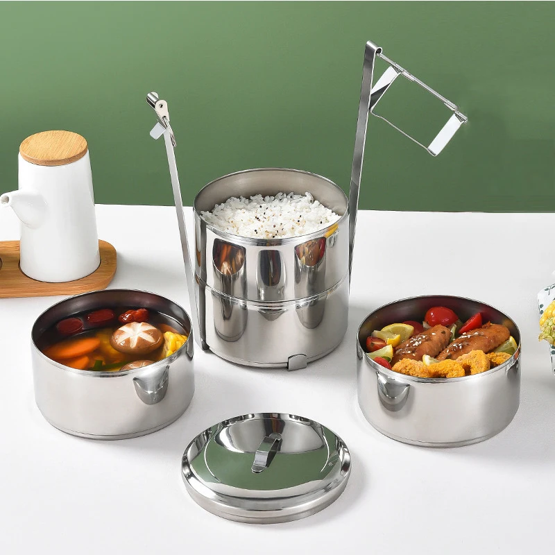 FOOD GRADE SS304 STAINLESS STEEL LUNCH BOX FOOD CARRIER STORAGE MULTI LAYERS FOOD CONTAINER